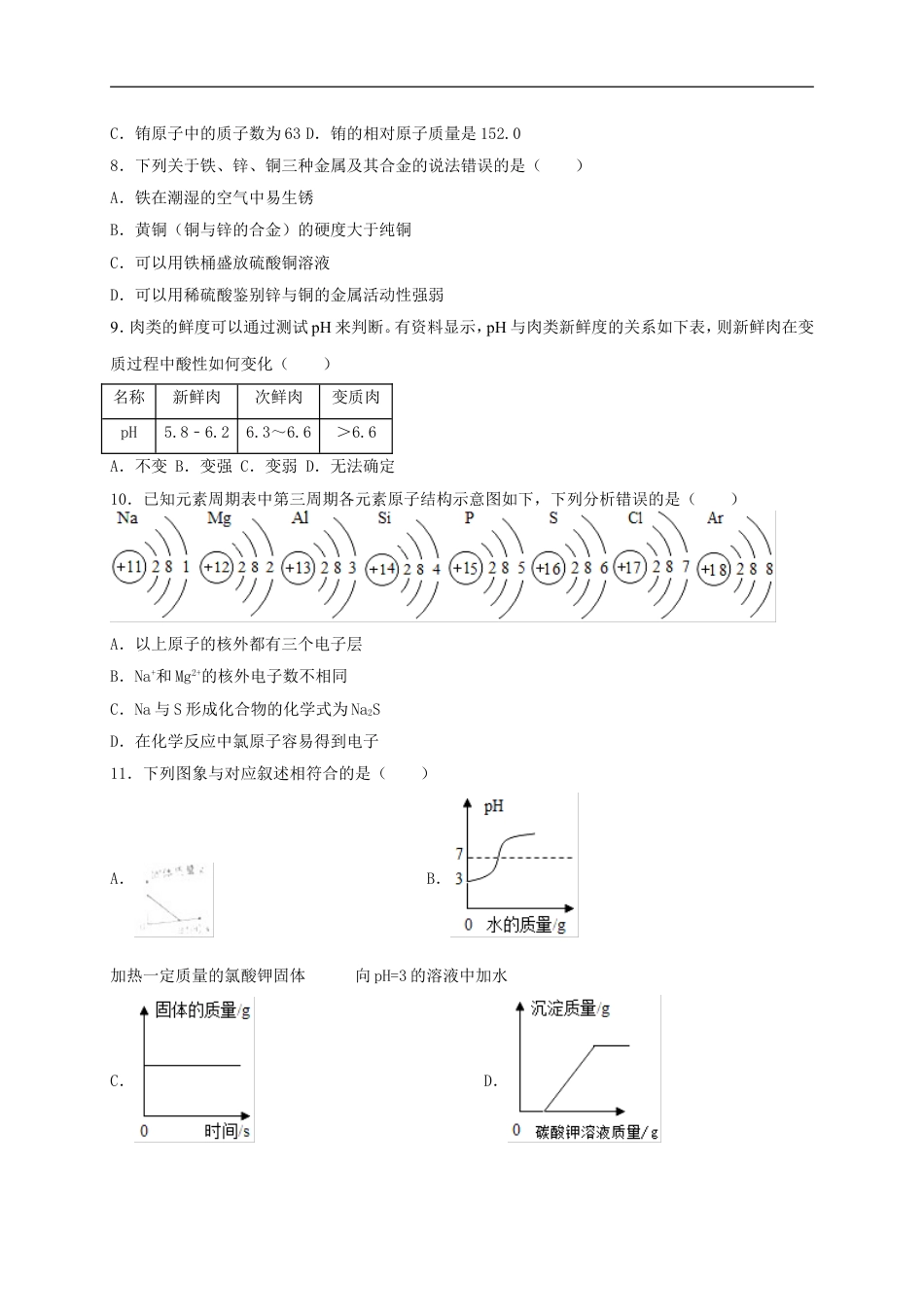 四川省自贡市2018年中考化学真题试题（含答案）kaoda.com.doc_第2页