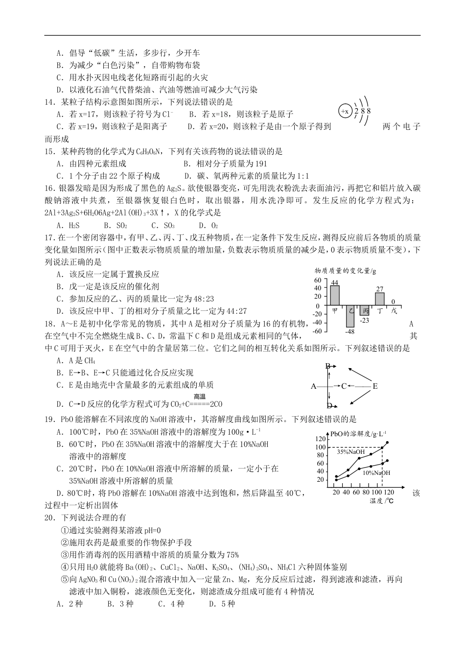 云南省昆明市2019年中考化学真题试题kaoda.com.doc_第2页