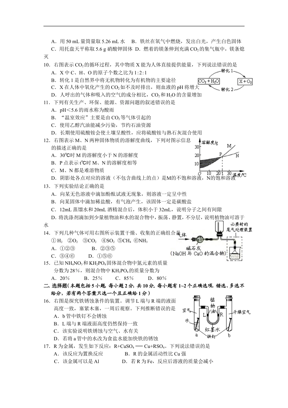 2010年江苏省镇江市中考化学试卷及答案kaoda.com.doc_第2页