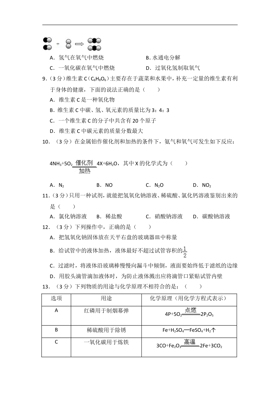 2012年青海省中考化学试卷（省卷）【原卷版】kaoda.com.doc_第2页