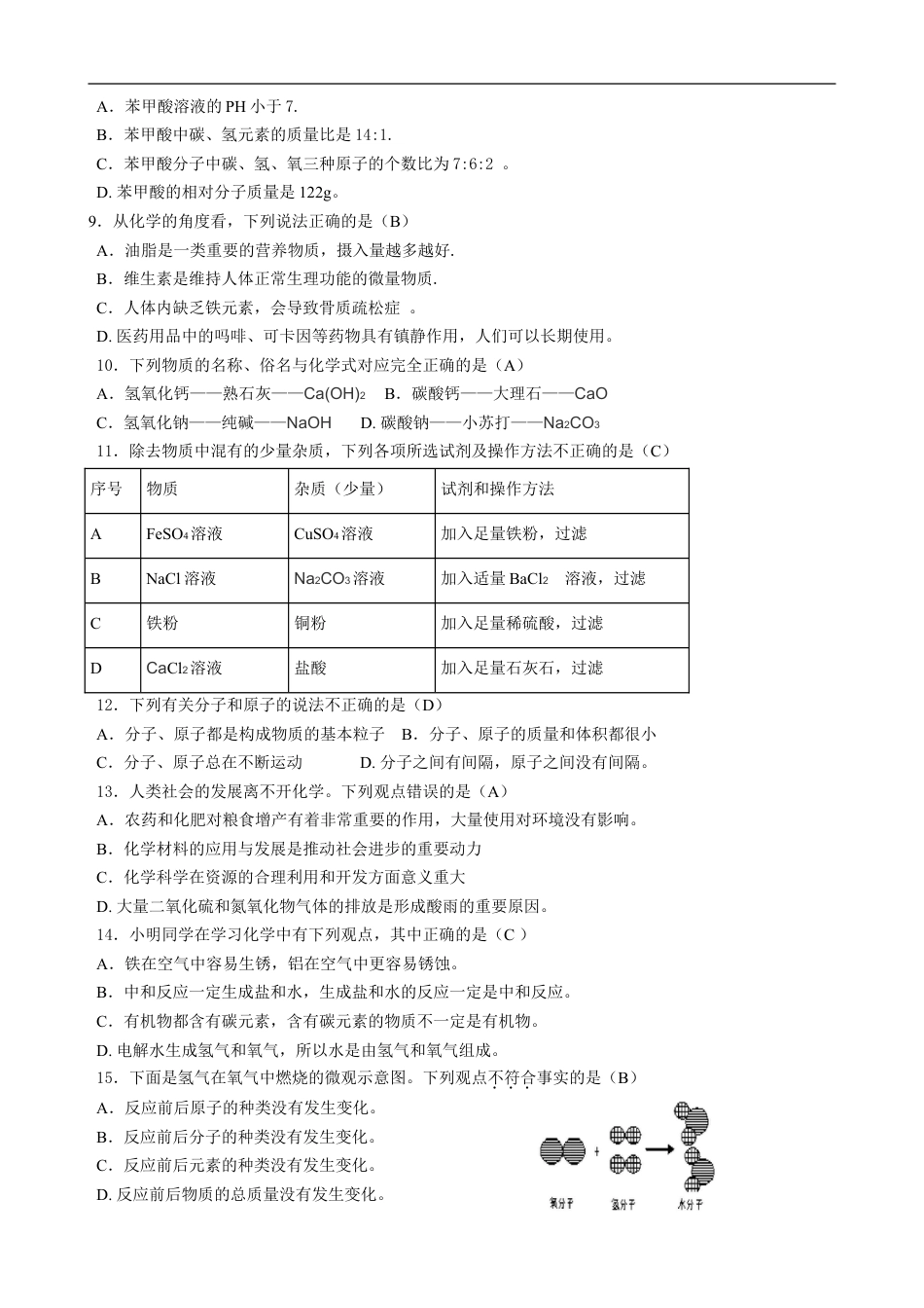 2013年淄博市化学中考试题及答案解析kaoda.com.doc_第2页