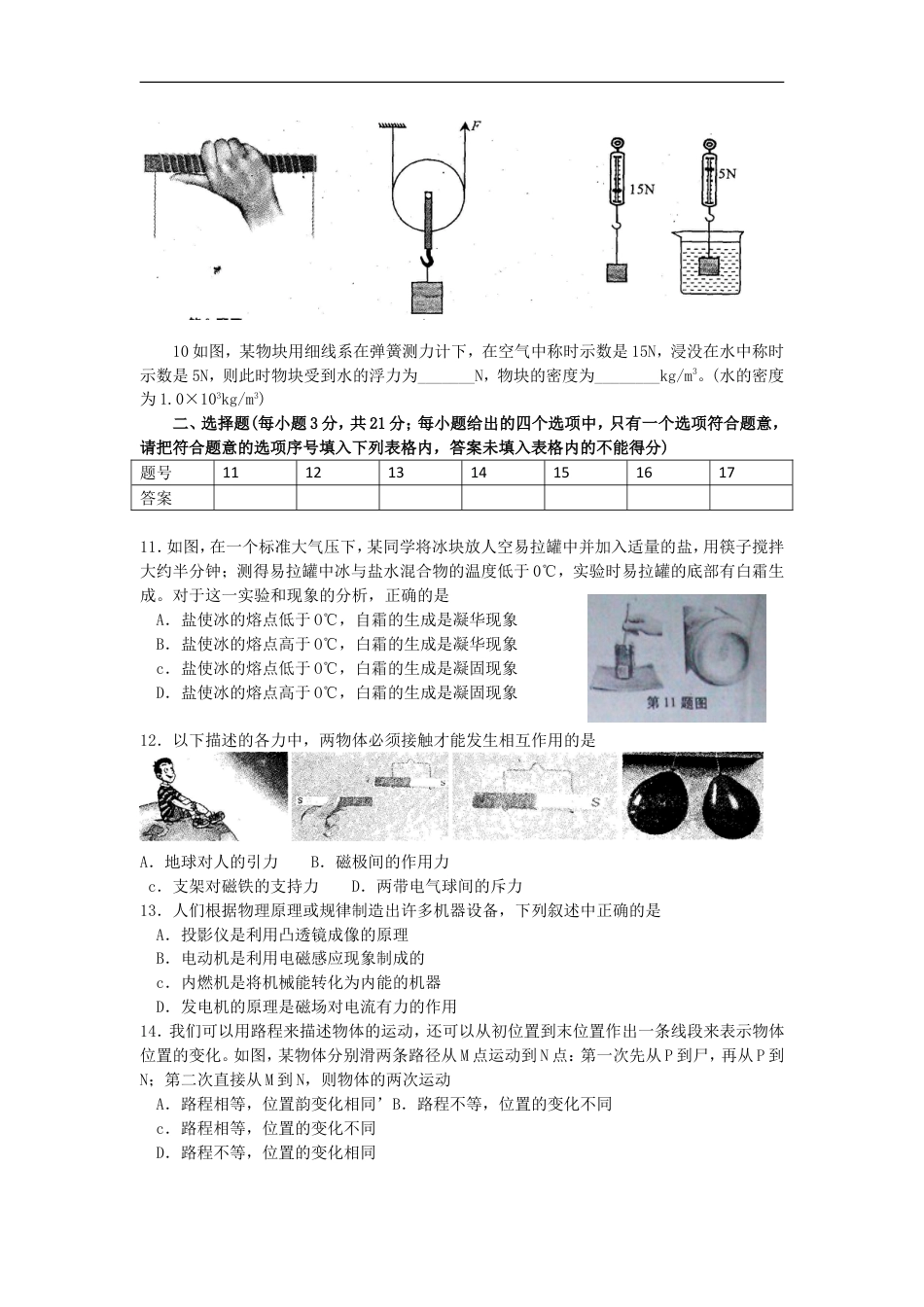 2012年安徽省中考物理试题及答案kaoda.com.doc_第2页