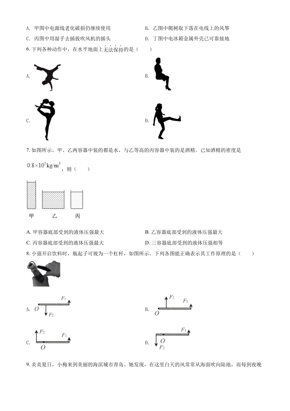 kaoda.com：2022年山东省济南市中考物理试题（原卷版）kaoda.com.docx_第2页