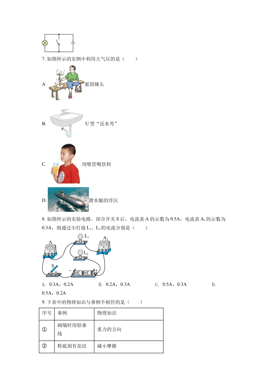 kaoda.com：2022年天津市中考物理试题（原卷版）kaoda.com.docx_第2页