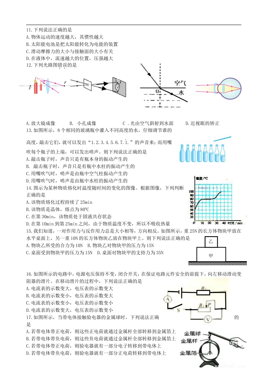 安徽省2018年中考物理真题试题（含答案）kaoda.com.doc_第2页