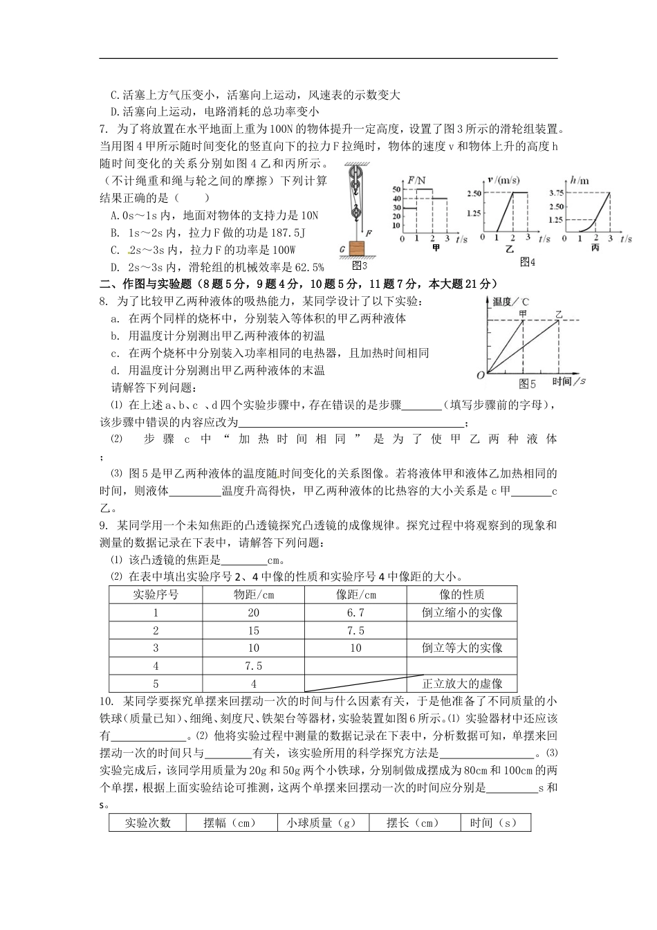 内蒙古包头市、乌兰察布市2015年中考物理真题试题（含答案）kaoda.com.doc_第2页