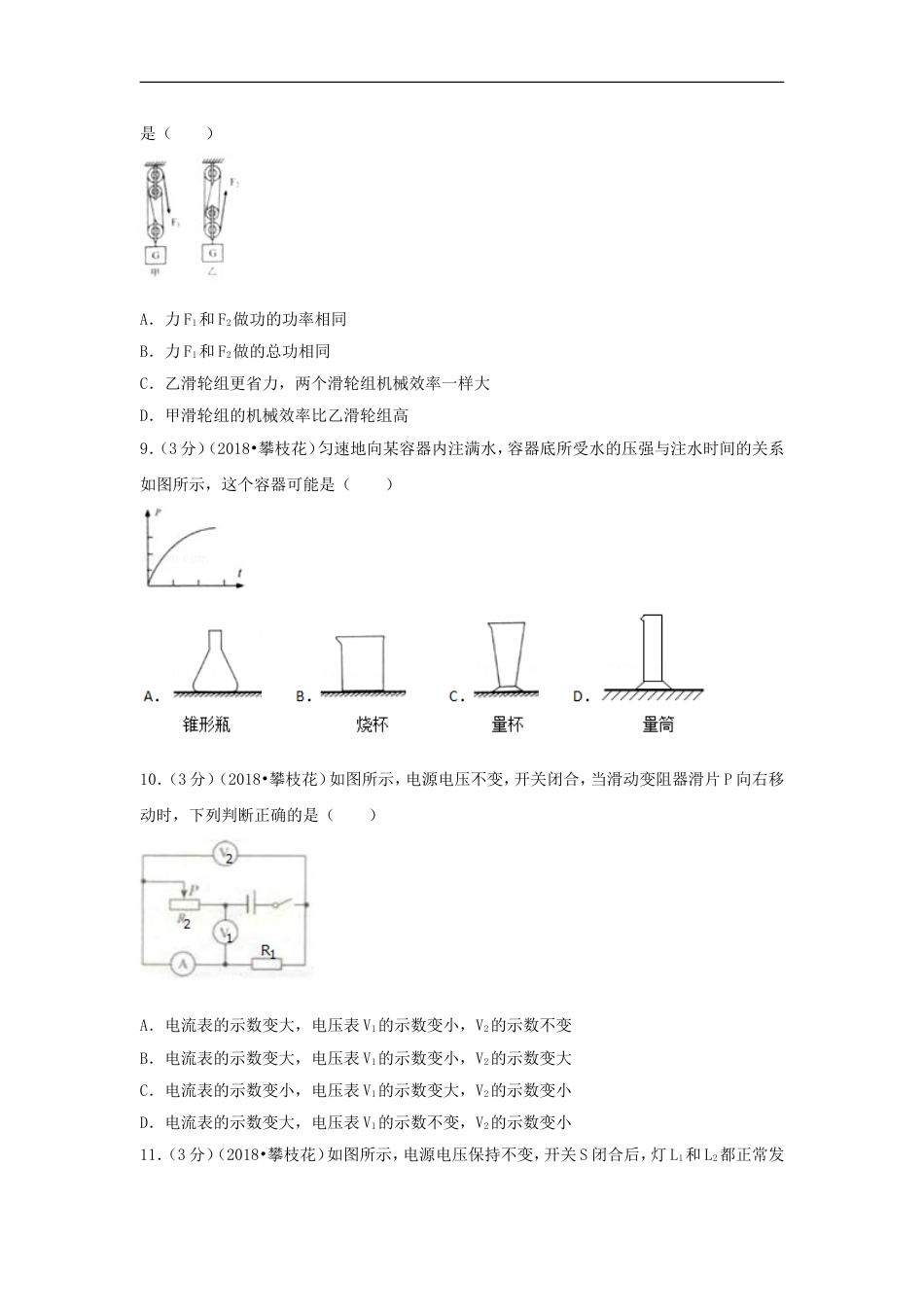 四川省攀枝花市2018年中考物理真题试题（含解析）kaoda.com.doc_第2页