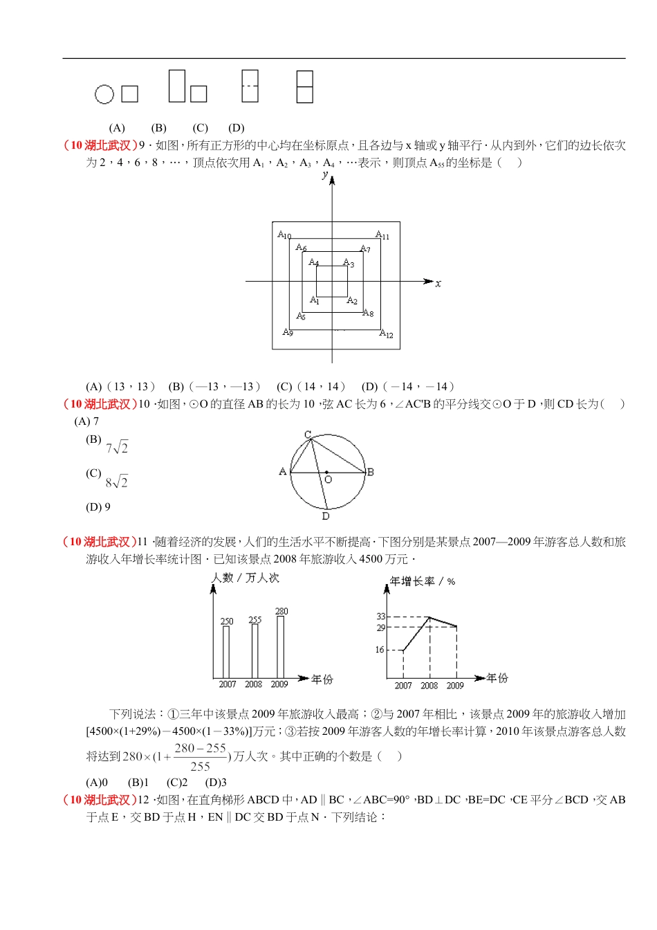 2010年武汉市中考数学试题及答案kaoda.com.doc_第2页