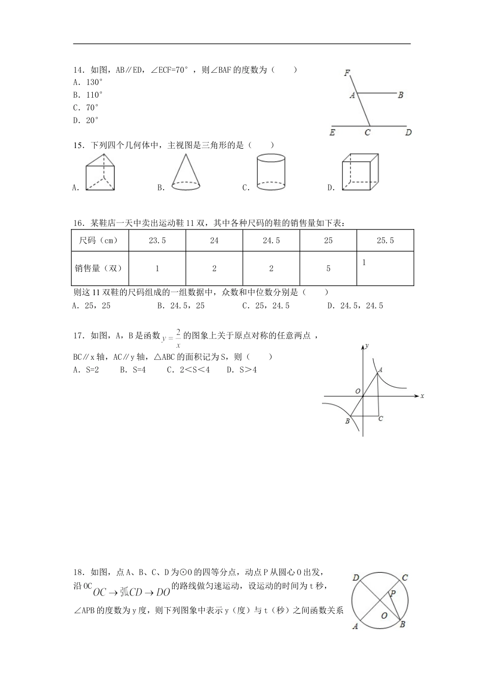 2012年黑龙江省绥化市中考数学试题及答案kaoda.com.doc_第2页