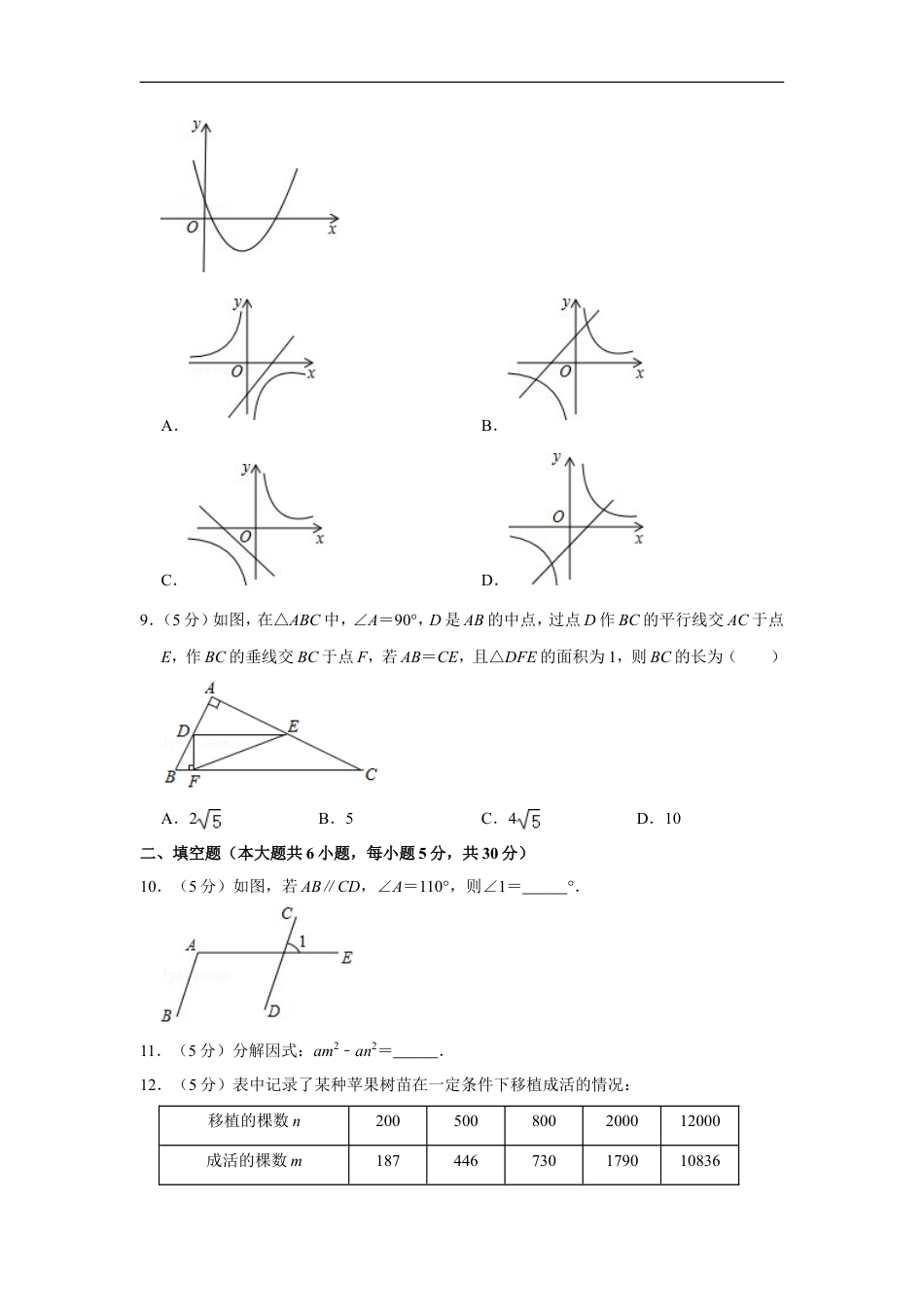 2020年新疆生产建设兵团中考数学试卷kaoda.com.doc_第2页