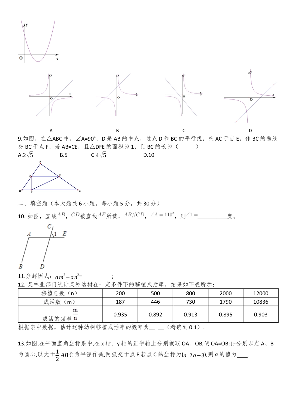 新疆自治区、生产建设兵团2020年初中学业水平考试数学试题kaoda.com.docx_第2页