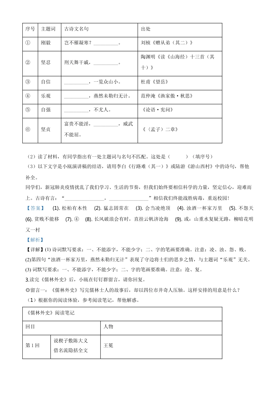 kaoda.com：浙江省温州市2020年中考语文试题（解析版）kaoda.com.doc_第2页