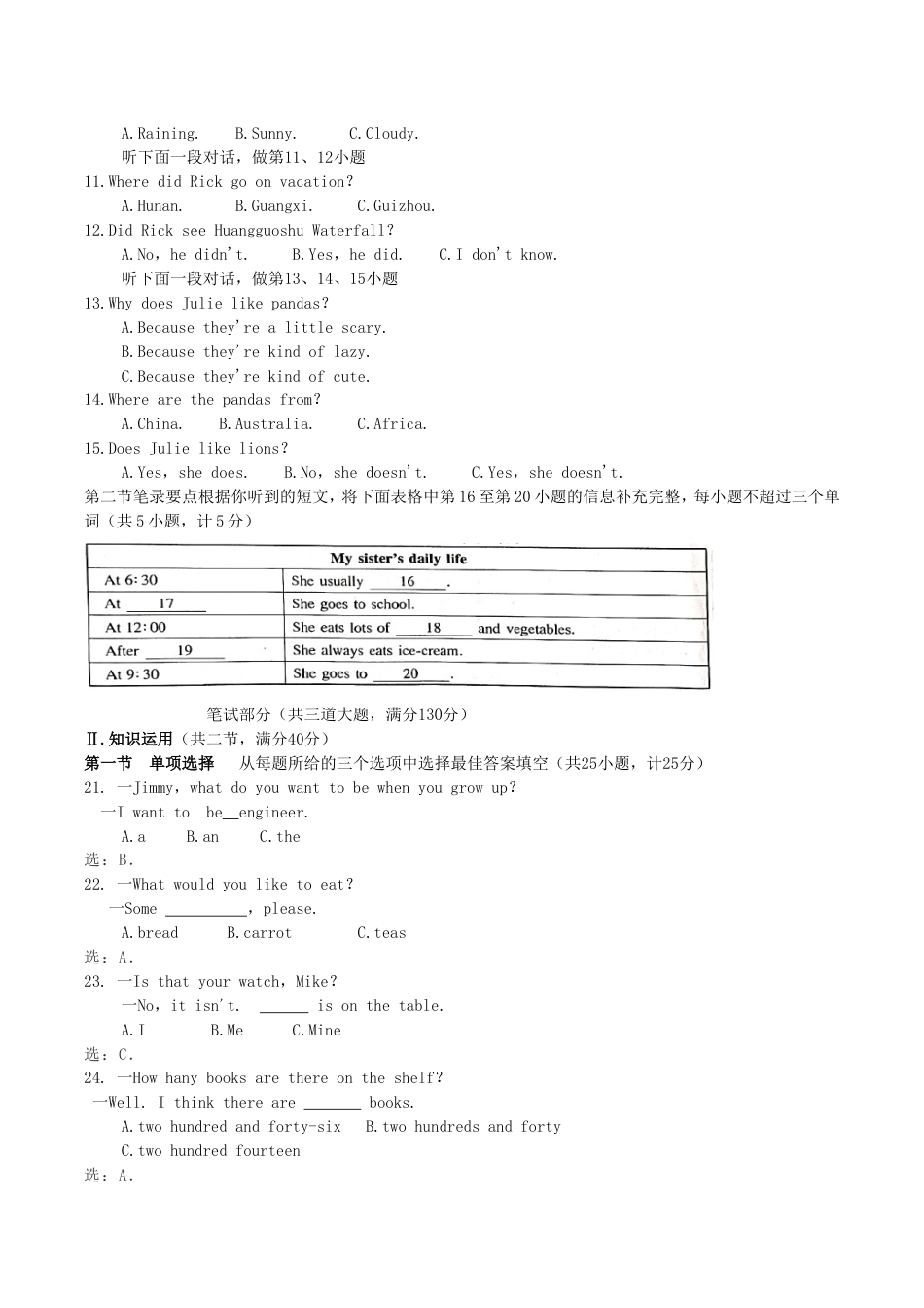 2019年湖南省湘西州中考英语真题及答案kaoda.com.doc_第2页