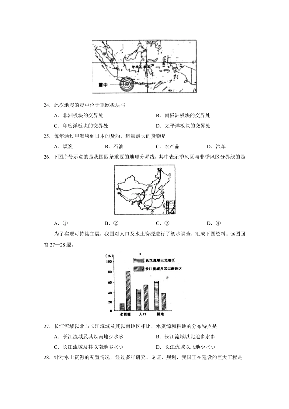 2008年临沂市中考地理试题及答案kaoda.com.doc_第2页