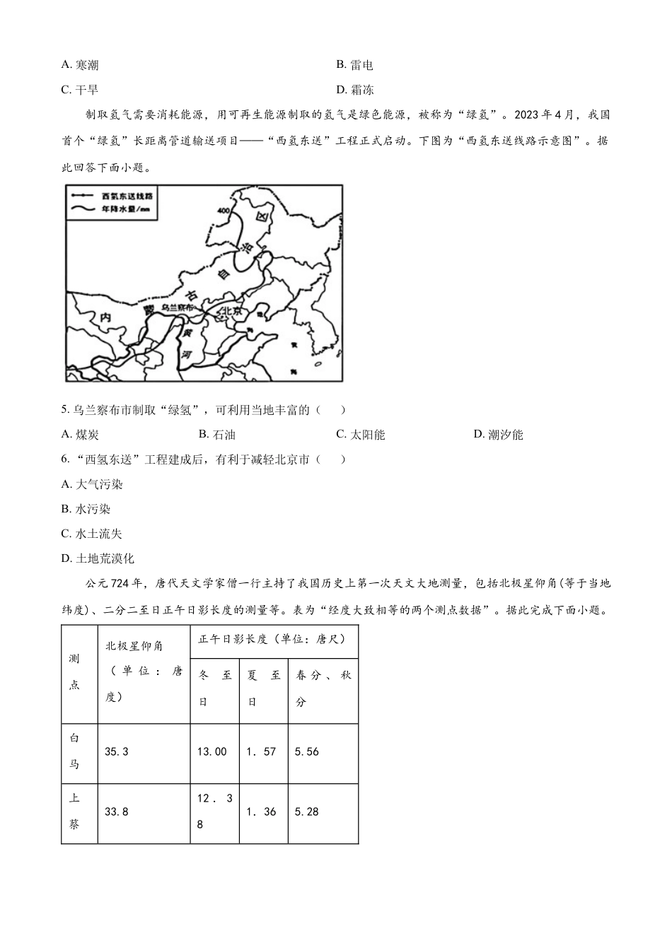 kaoda.com：2023年江苏省南通市中考地理真题（原卷版）kaoda.com.docx_第2页