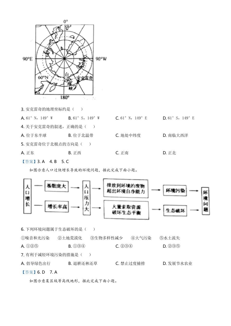 山东省青岛市2021年中考地理真题及答案kaoda.com.doc_第2页