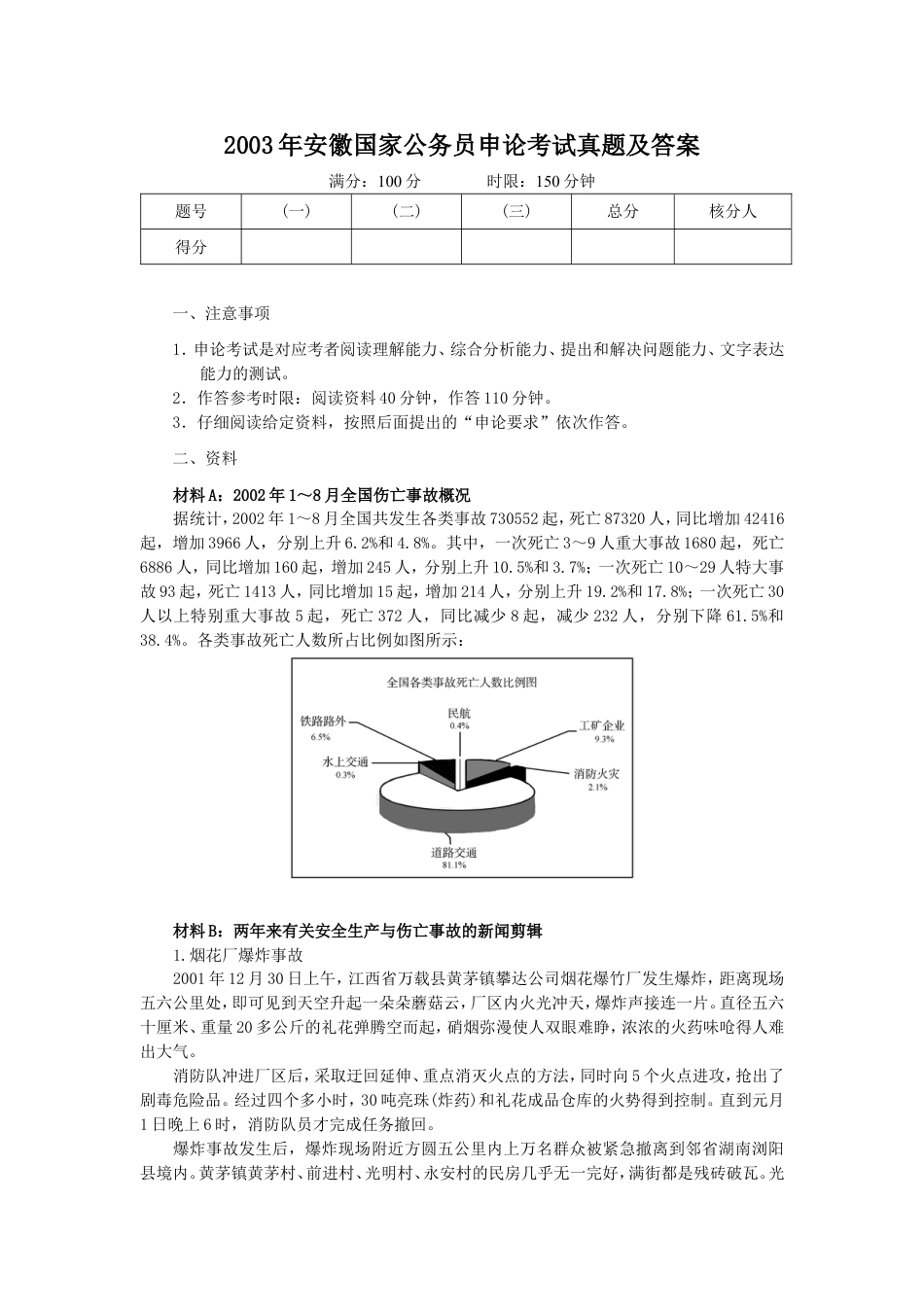 考大网_2003年安徽国家公务员申论考试真题及答案.doc_第1页