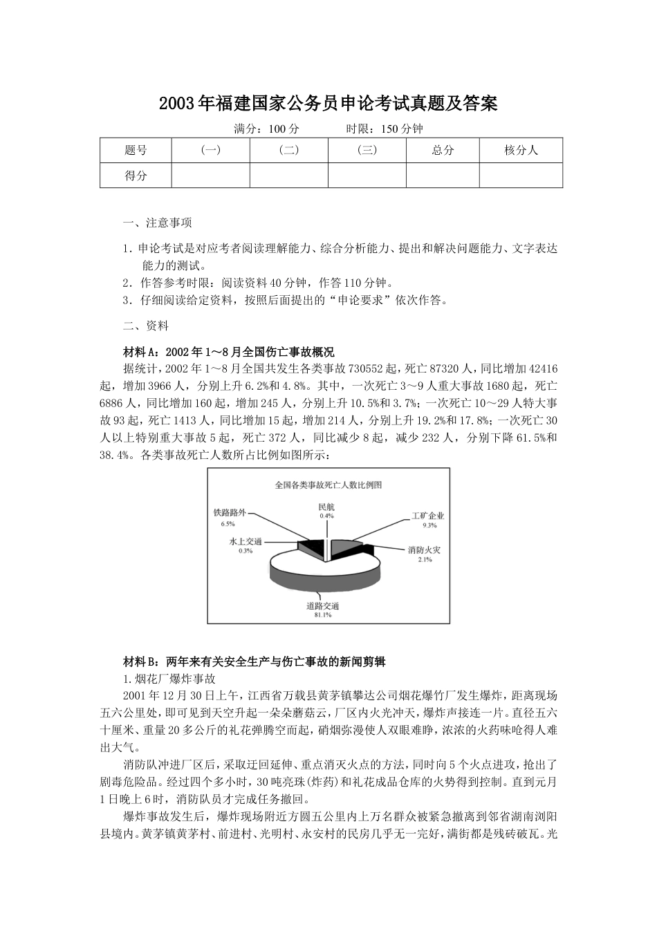 考大网_2003年福建国家公务员申论考试真题及答案.doc_第1页