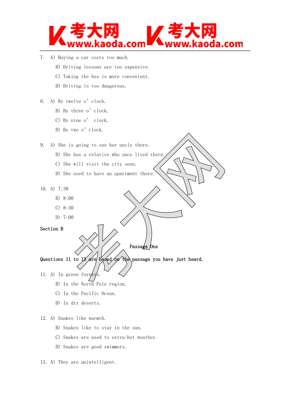 考大网_1992年6月英语四级真题及答案kaoda.com.doc_第2页