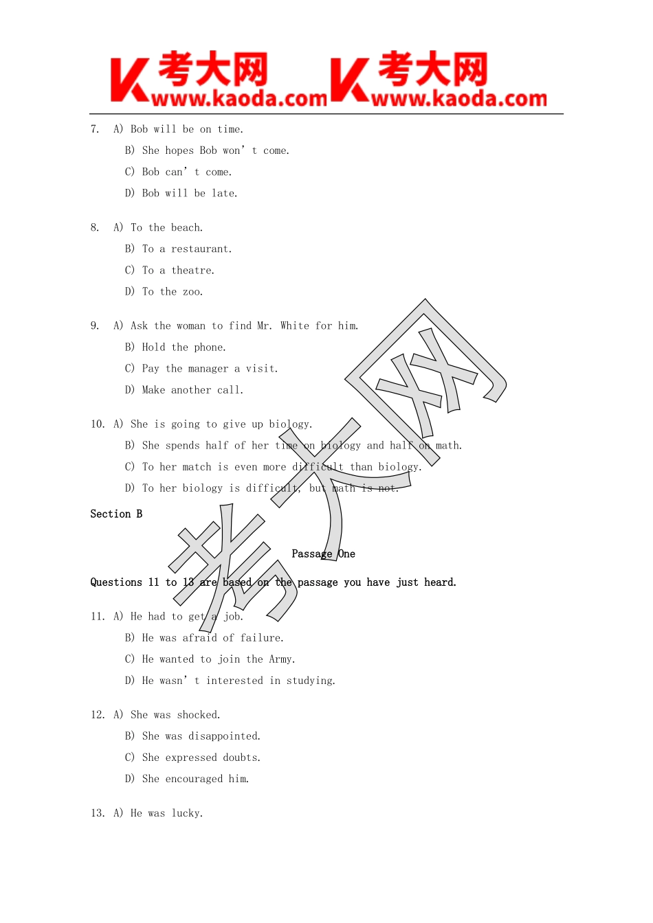 考大网_1994年6月英语四级真题及答案kaoda.com.doc_第2页