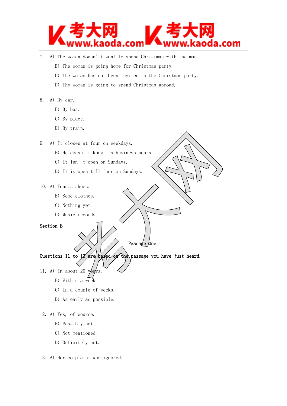 考大网_1995年1月英语四级真题及答案kaoda.com.doc_第2页