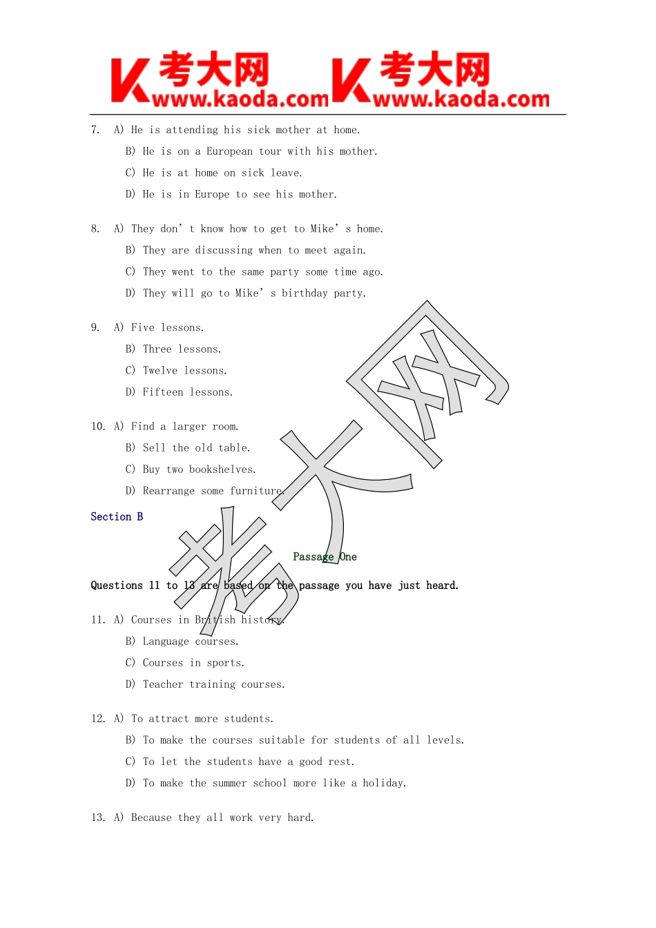 考大网_1995年6月英语四级真题及答案kaoda.com.doc_第2页