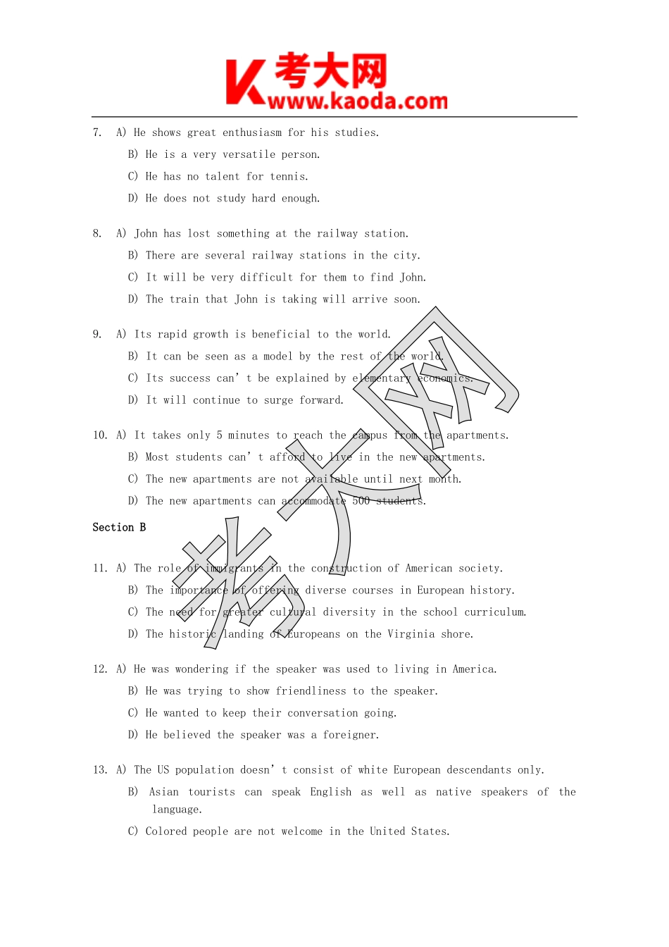 考大网_2005年12月英语六级真题及答案kaoda.com.doc_第2页