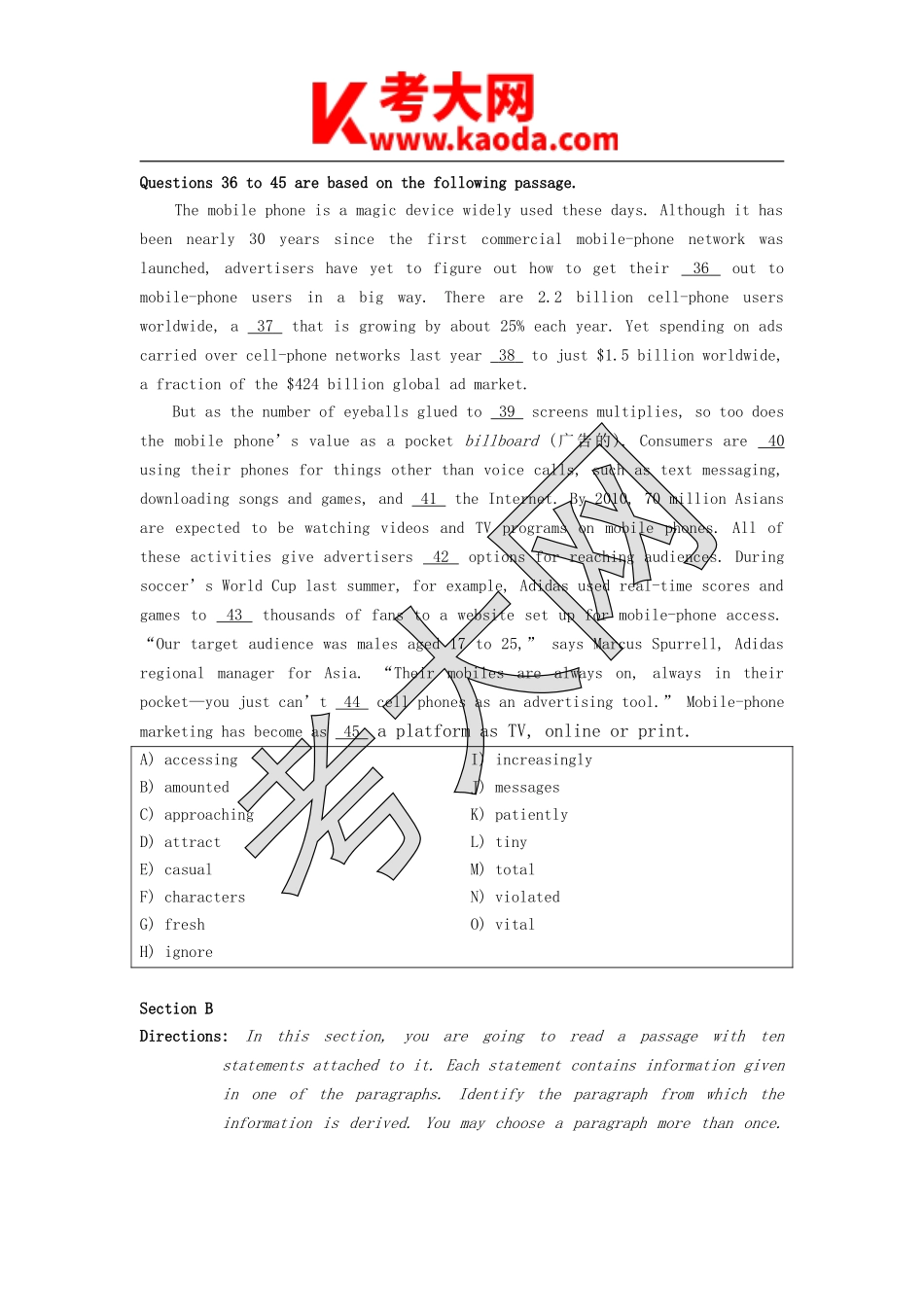 考大网_2013年12月英语四级真题第3套kaoda.com.doc_第2页