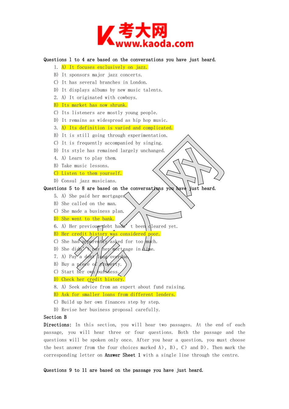 考大网_2019年12月英语六级真题及答案第一套kaoda.com.doc_第2页