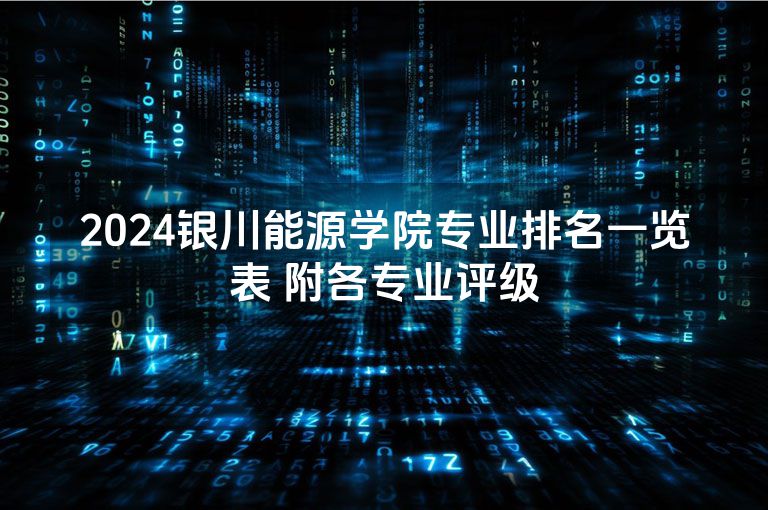 2024银川能源学院专业排名一览表 附各专业评级