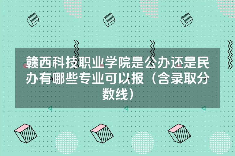 赣西科技职业学院是公办还是民办有哪些专业可以报（含录取分数线）