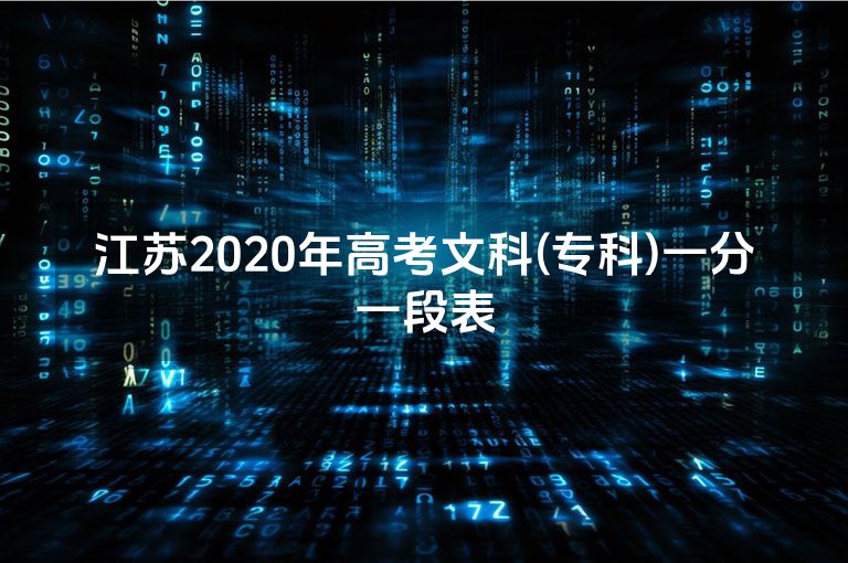 江苏2020年高考文科(专科)一分一段表