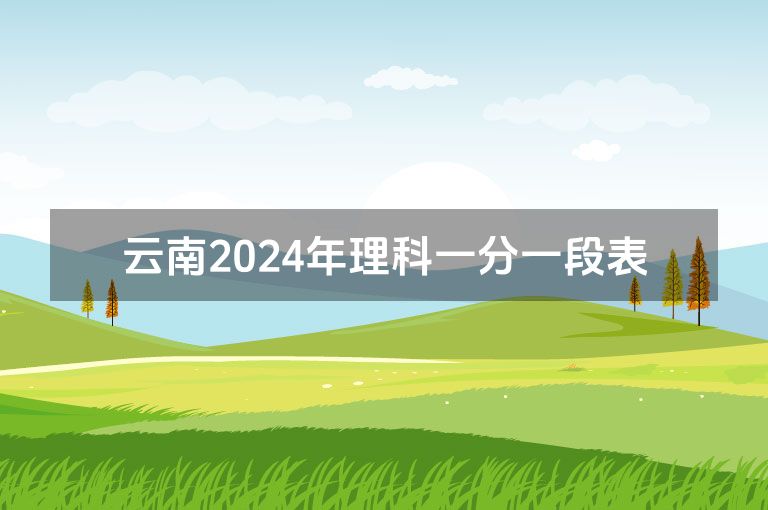 云南2024年理科一分一段表